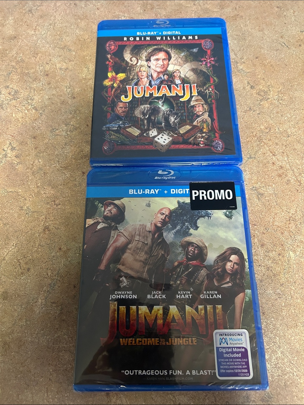 Sony Jumanji Blu-ray Set in Blue Cases